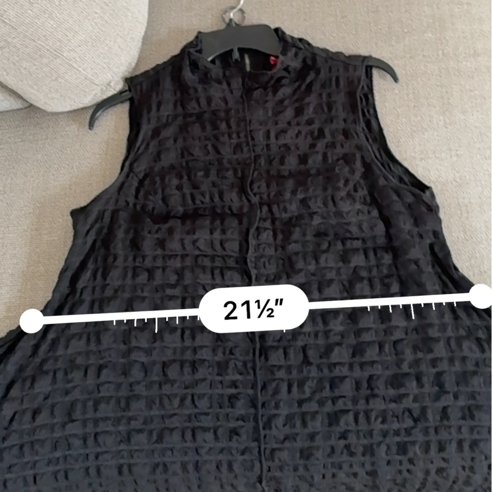 IC Collection Textured Bubble Check Mock Neck Swing Waistless Midi Dress S NWOT - Picture 13 of 14